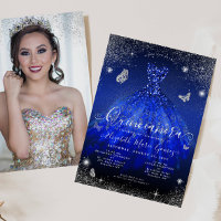 Royal Blue Silver Glitter Foto do palhaço Quincean