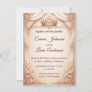 Convite Royal Crown Wedding Invitation