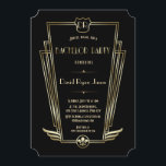 Convite Royal Dourado Art Deco Monograma Bachelor Party<br><div class="desc">Convidar Solteiro Real Dourado Art Deco Monograma. Único Glam, design de cartão Vintage com forma falsa de arte dourada com uma crista para suas iniciais, falso ouro Fleur-de-lis como uma herança real, um Excelente Rajando 1920 Gatsby, velho estilo Hollywood, fontes maravilhosas sobre um fundo negro. Use a ferramenta Personalizar para...</div>