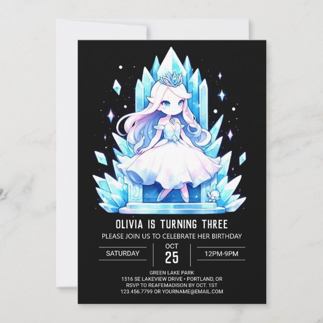 Convite Royal Dreamy Princess Birthday (Frente)
