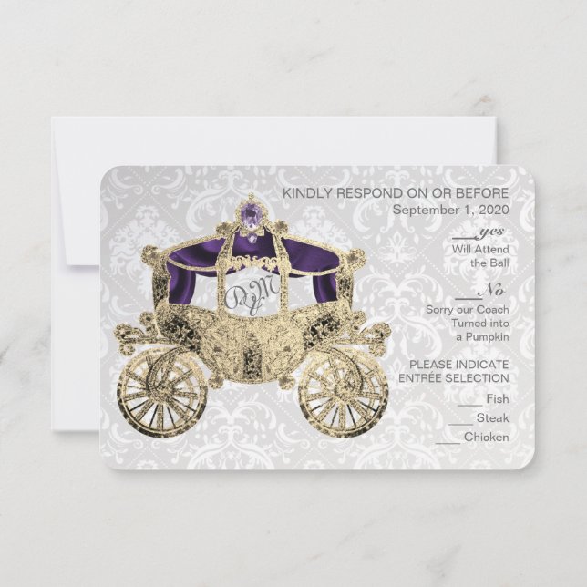Convite Royal Fairytale RSVP (Verso)