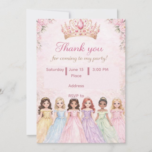 Convite Royal Princess Birthday Invitations (Frente)