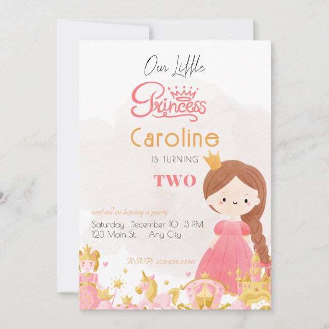 Convite Royal Princess Birthday Party (Frente)