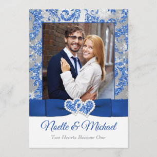 Convite Royal Winter Wonderland Juntou Hearts PHOTO Convid