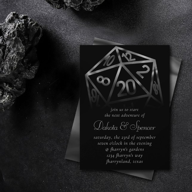 Convite RPG Dice | Fantasy Old School Tabletop Retro Gamer (Criador carregado)