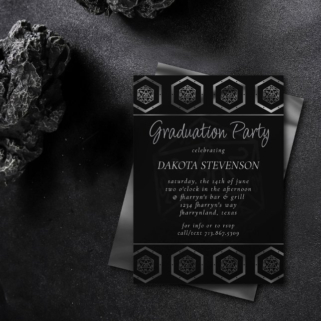 Convite RPG Dice | Fantasy Tabletop Retro PnP Gamer Party (Criador carregado)