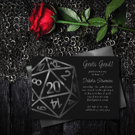 Convite RPG Dice | Fantasy Tabletop Retro PnP Gamer Party