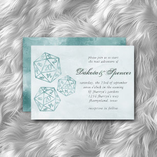 Convite RPG Luxe   Aqua Smoke Fantasy Tabletop Gamer Dice