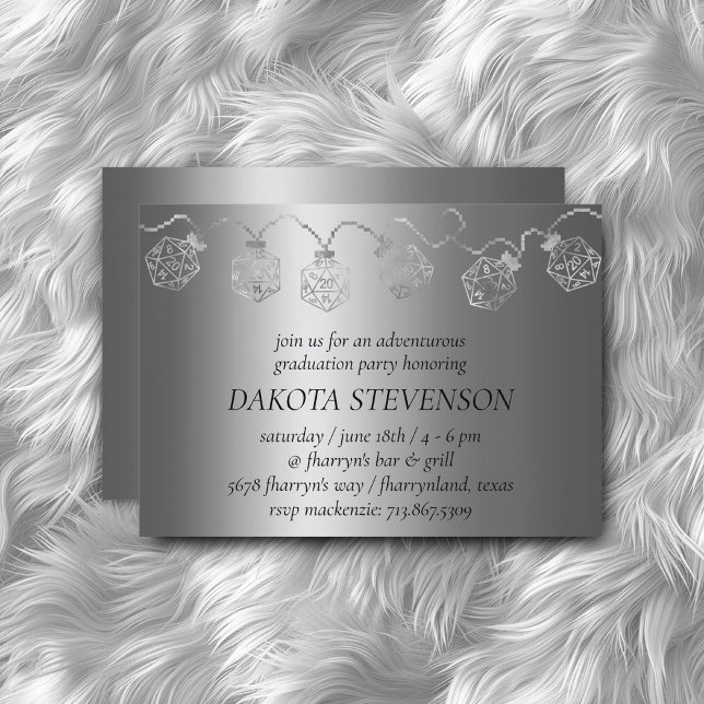 Convite RPG Luxe | Fantasy Tabletop PnP Gamer Dice Lights (Criador carregado)