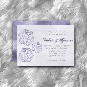 Convite RPG Luxe Roxo Fantasy Tabletop PnP Gamer Dice