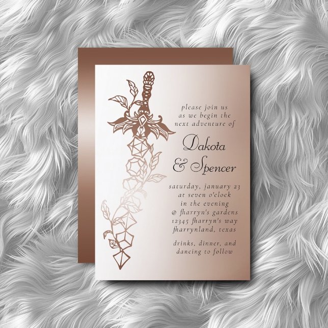 Convite RPG Sword Luxe | Copper Fantasy Tabletop PnP Gamer (Criador carregado)