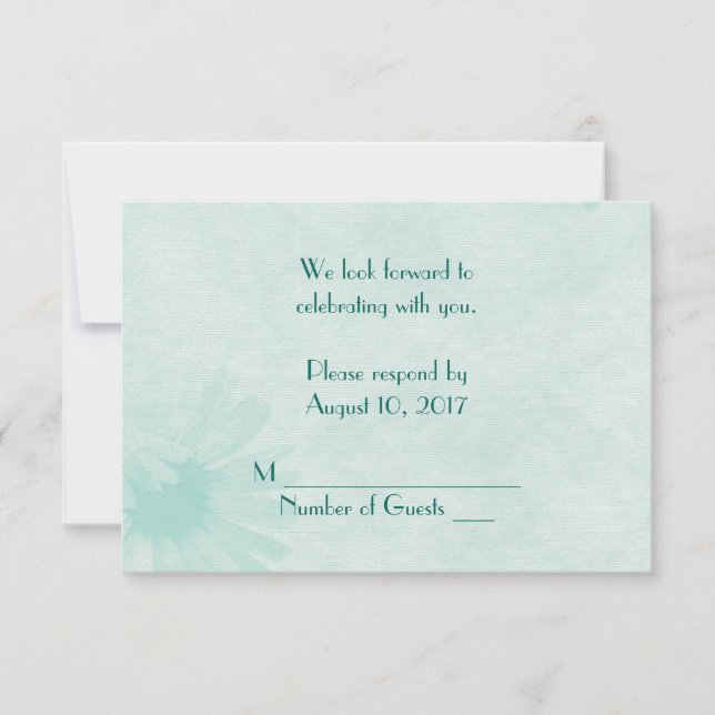 Convite RSPV de Margarida Verde Menta Suave (Frente)