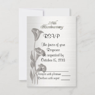 Convite RSVP 25th Wedding anniversary 