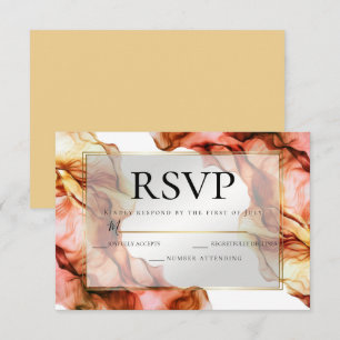 Convite RSVP Abstrato Watercolor Coluna 5