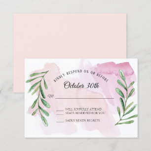 Convite RSVP Aquarela Moderna com Folhagem de Eucalipto Rú