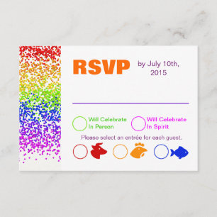 Convite RSVP Arranjamento Rainbow Divertido E Moderno