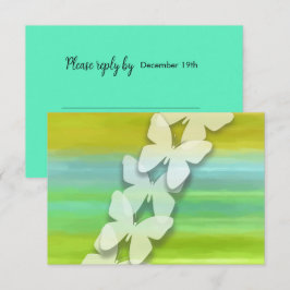 Convite RSVP Borboleta Azul Verde Amarelo