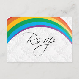 Convite RSVP Card Rainbow Gay Wedding