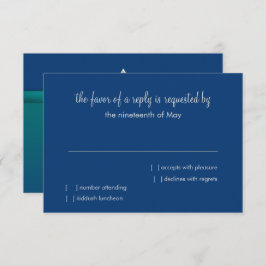 Convite RSVP Card Teal e Blue Ombre Star