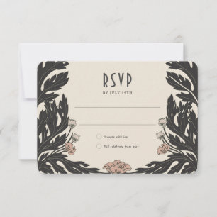 Convite RSVP Card Vintage Art Nouveau