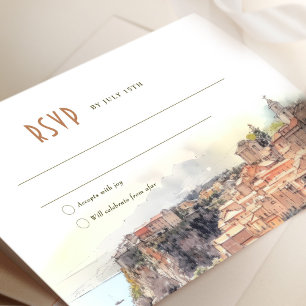 Convite RSVP Card Watercolor Cote d'Azur France Riviera