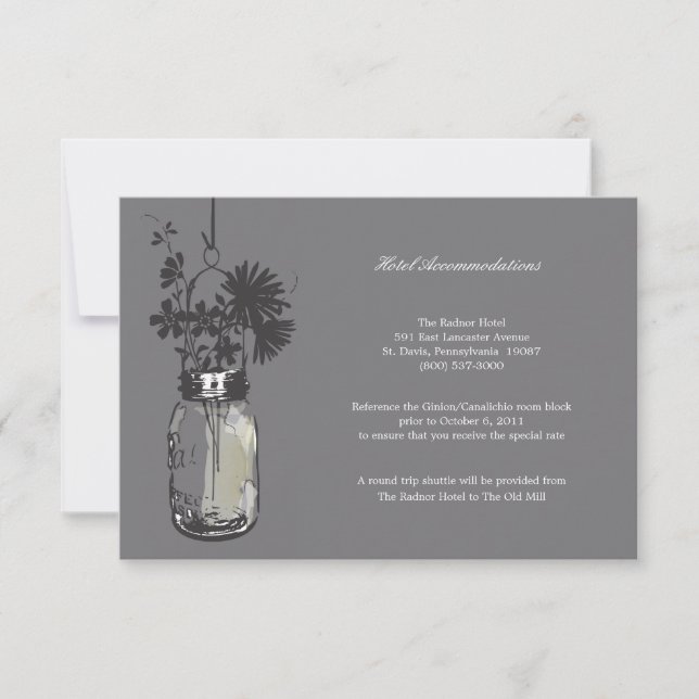 Convite RSVP Card Wild Flowers & Mason Jar (Frente)
