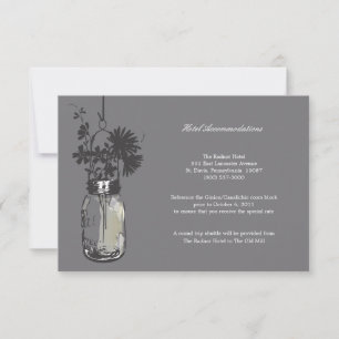 Convite RSVP Card Wild Flowers & Mason Jar