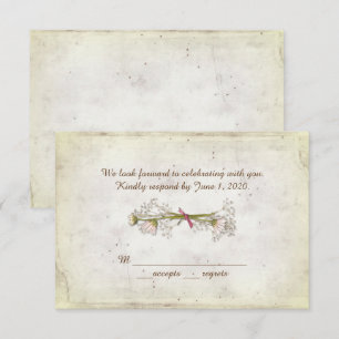 Convite RSVP casamento- bouquet de margaridas com pérolas