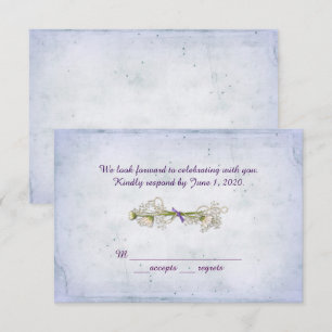 Convite RSVP casamento- bouquet de margaridas com pérolas