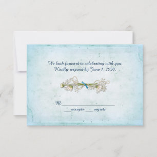 Convite RSVP casamento- buquê de margaridas com pérolas