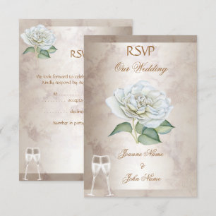Convite RSVP Casamento Mármore Rosa Creme Branco Champanhe