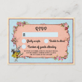 Convite RSVP Casamento País das Maravilhas Coelho Flores C