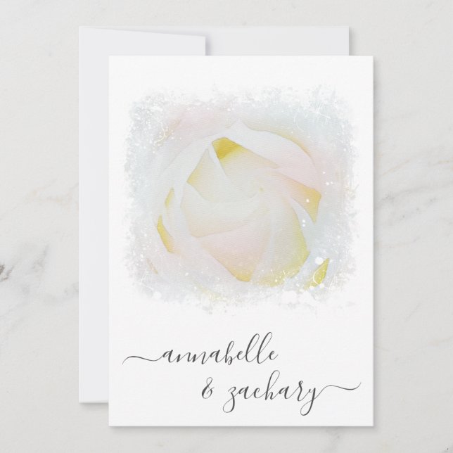 Convite *~* RSVP - Código QR Floral Rosa AR8 Wedding Invit (Frente)