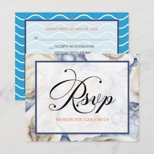 Convite RSVP Conchas de Clam na Praia ou Destino 