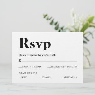 Convite RSVP Crad com texto em negrito