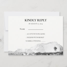 Convite RSVP da montanha russa de cor aquática