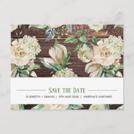 Convite RSVP de Aquarela de Madeira com Hortênsia