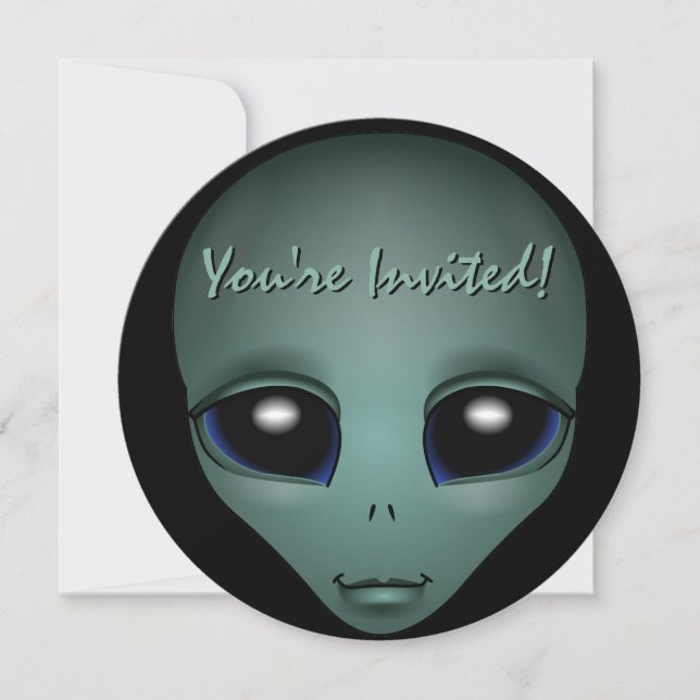 Convite RSVP de Arte de Alienígena Personalizada de Convit (Frente)