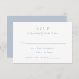 Convite RSVP de Casamento Azul Dusty do Script de Caligraf