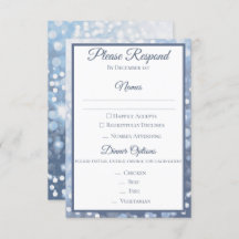 RSVP de Casamento Azul Icy de inverno