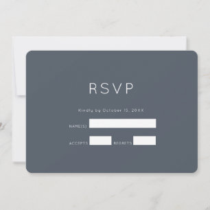 Convite RSVP de Casamento Azul Romântico Dusty