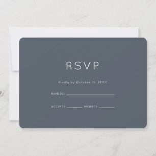 Convite RSVP de Casamento Azul Romântico Dusty