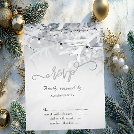 Convite RSVP de Casamento das Sucursais de Neve de inverno