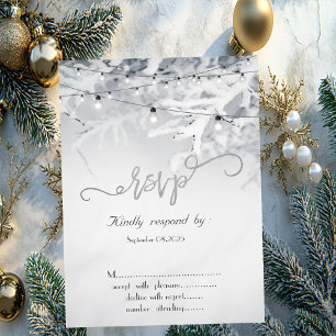 Convite RSVP de Casamento das Sucursais de Neve de inverno