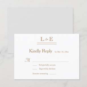 Convite RSVP de Casamento de Ampersand da Cinza Branca do 