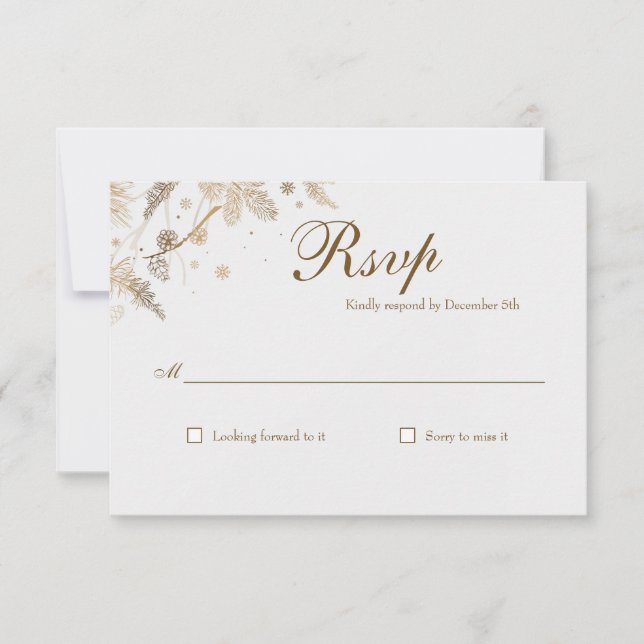Convite RSVP de Casamento de Branches de inverno (Frente)