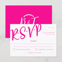 Convite RSVP de Casamento de Caligrafia Branca a Quente