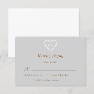 Convite RSVP de Casamento de Casamento em Forma de Dourado
