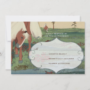 Convite RSVP de Casamento de Cavalo Whimsical