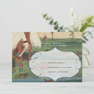 Convite RSVP de Casamento de Cavalo Whimsical